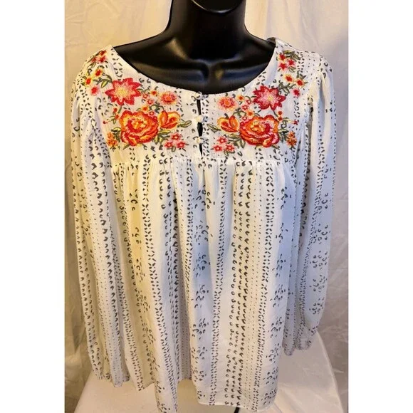 Sweet Boho Hippie Top Dreamy Women's Large L Fairy Dollcore Floral Romantic - Picture 1 of 4